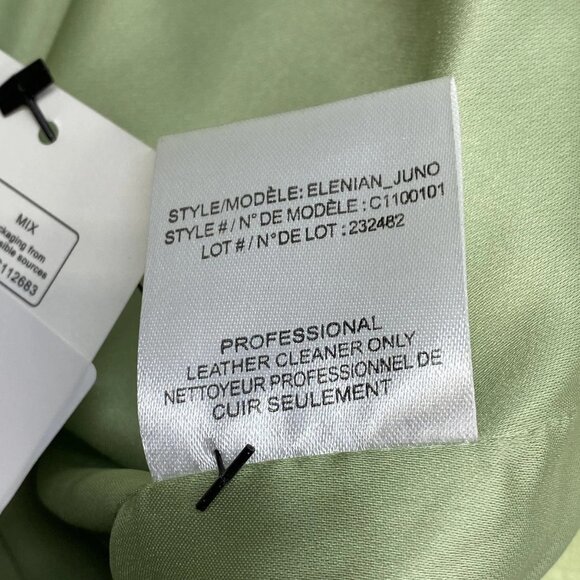 Theory Women’s Lamb Leather Biker Jacket – Lime Green - Picture 11 of 11